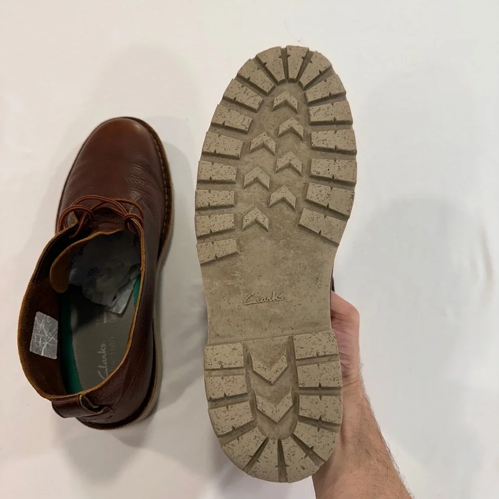 Clarks Morris Peak Desert Boots Mens 13 Brown Leather Lug Sole | Heritage‎